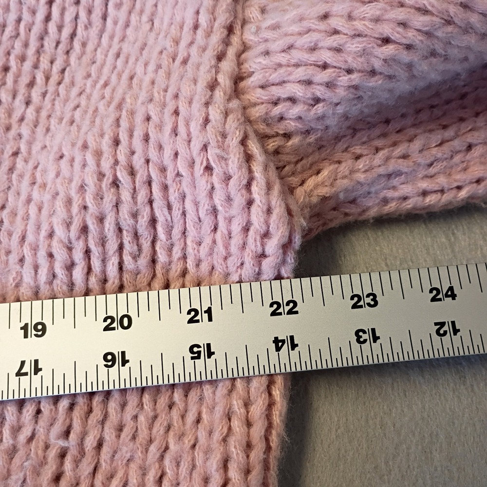 Maeve Anthropologie Chunky‎ 3D Flower Knit Cardigan O/S Pink Sweater Has Flaw - Picture 12 of 13